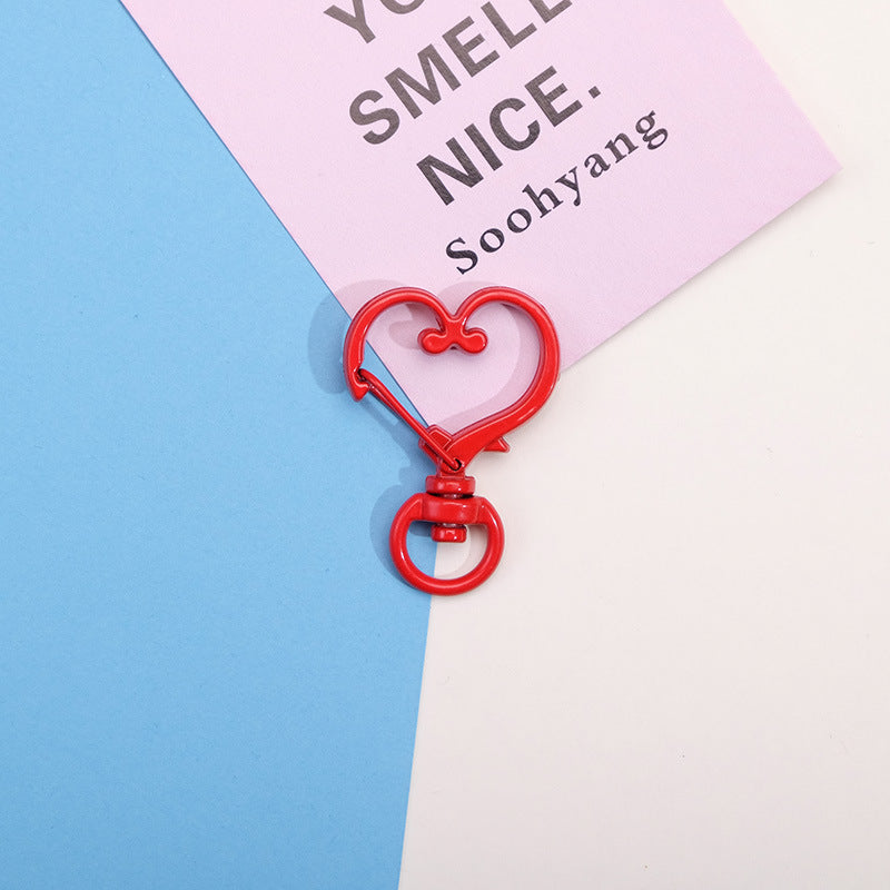 Wholesale Heart Shape Paint Color DIY Material Keychain Metal Accessories